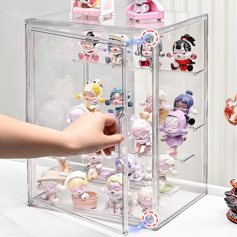 Acrylic Display Stand High Clarity Blind Box Organizer for Anime Collectibles Mini Figures Badge Holder Model Showcase Cabinet