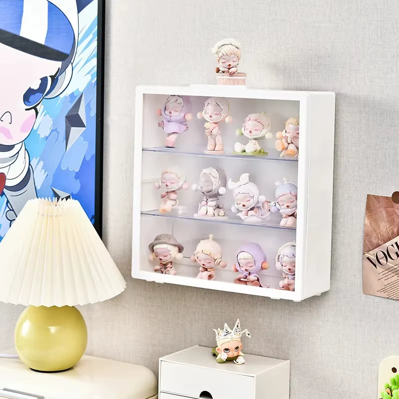 Transparent Wall-Mounted Storage Display Box for Figurines and Collectibles Blind Box Storage Organizer Toy Display Stand