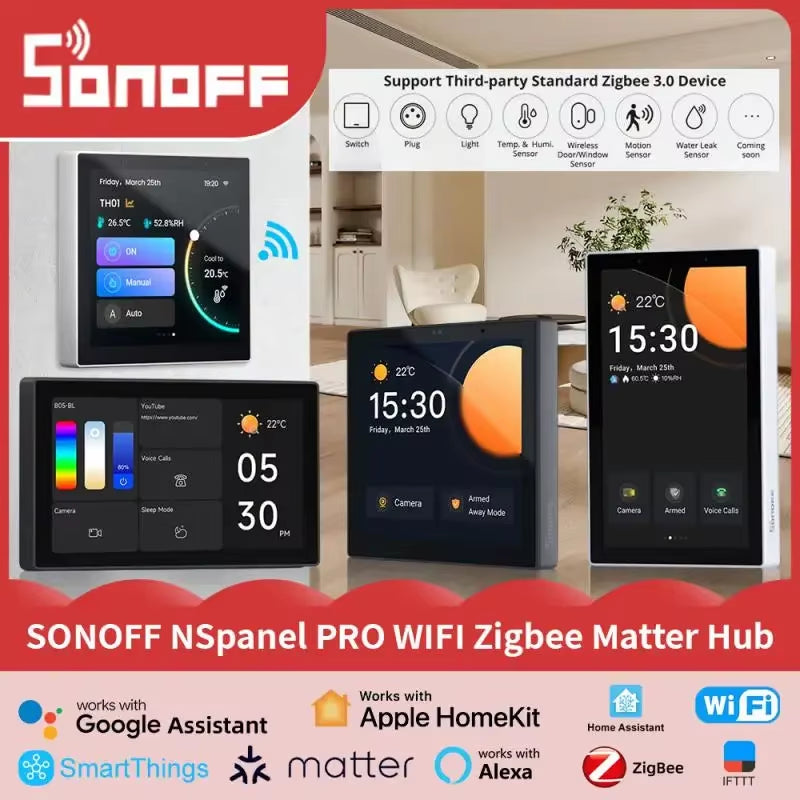 Nspanel Pro 120 Smart Home Control Panel Touch Screen Zigbee 3.0 Gateway Voice Control via Alexa Google Matter E-Wlink