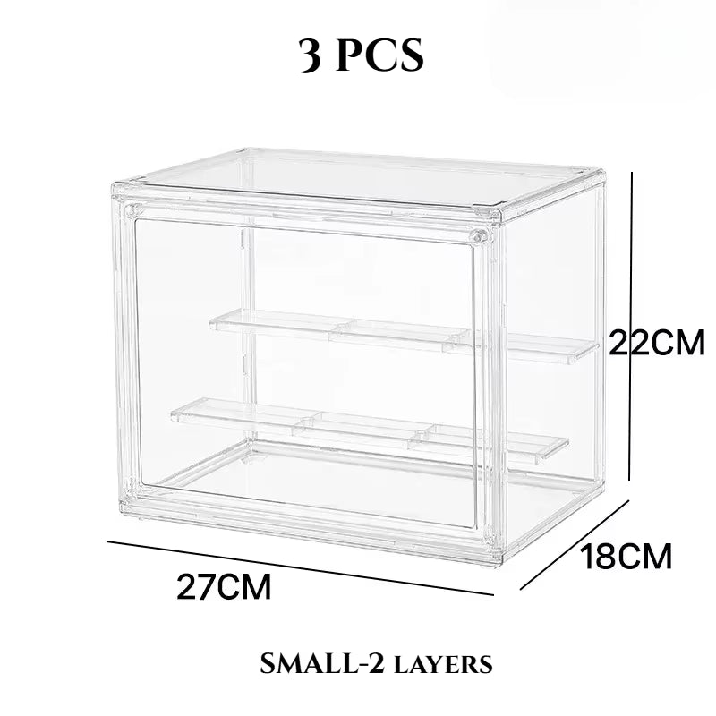 Acrylic Display Stand High Clarity Blind Box Organizer for Anime Collectibles Mini Figures Badge Holder Model Showcase Cabinet