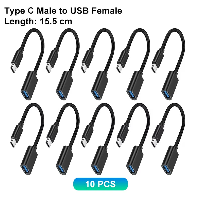Type C to USB Adapter 3.0 USB-C 3.1 Male OTG a Female Data Connector for Macbook Pro Ipad Mini 6/Pro Macbook Air Type C Devices