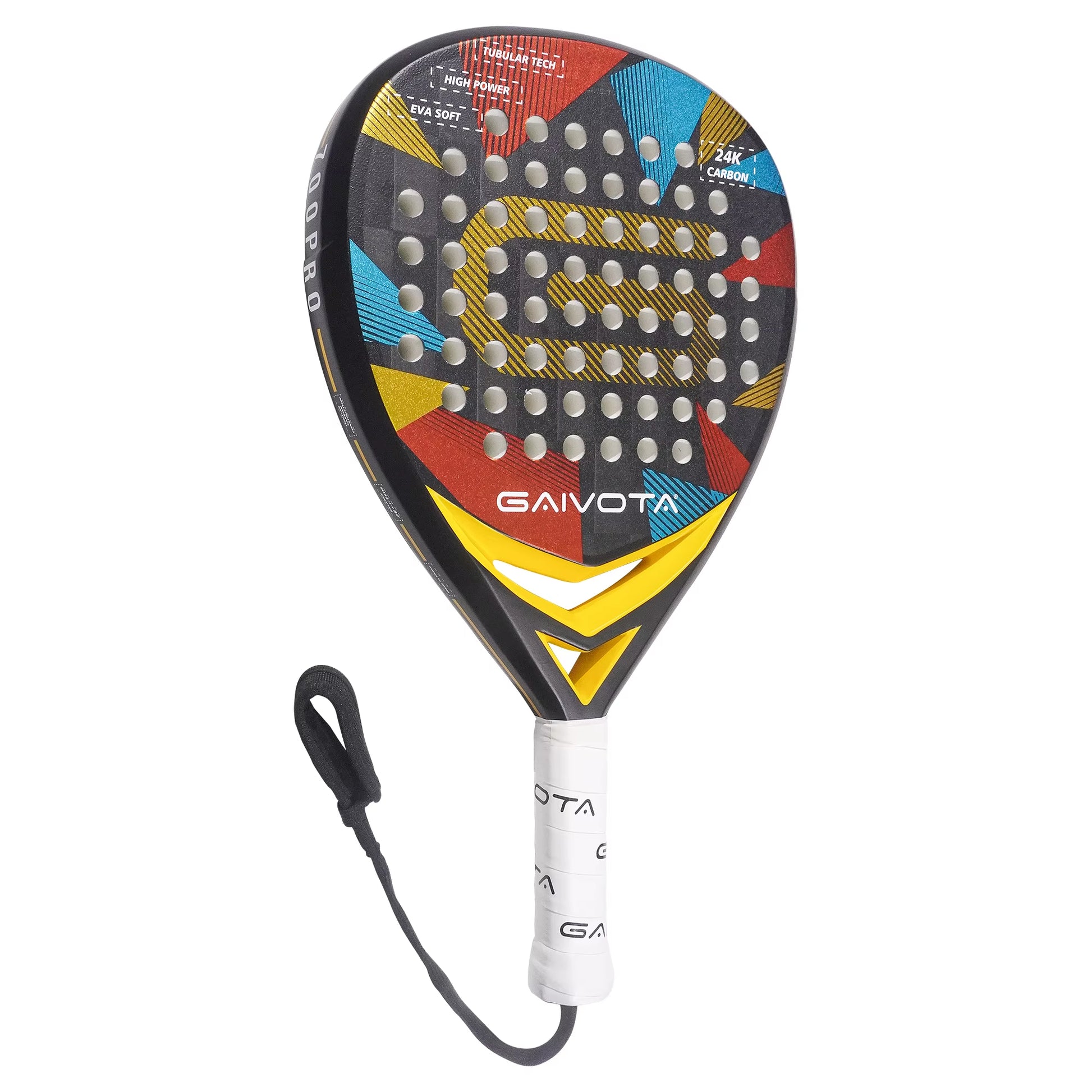 2025 Padel Tennis Racket 24K Carbon Fiber Surface Treatment EVA Soft Foam Core Professional Competition Grade