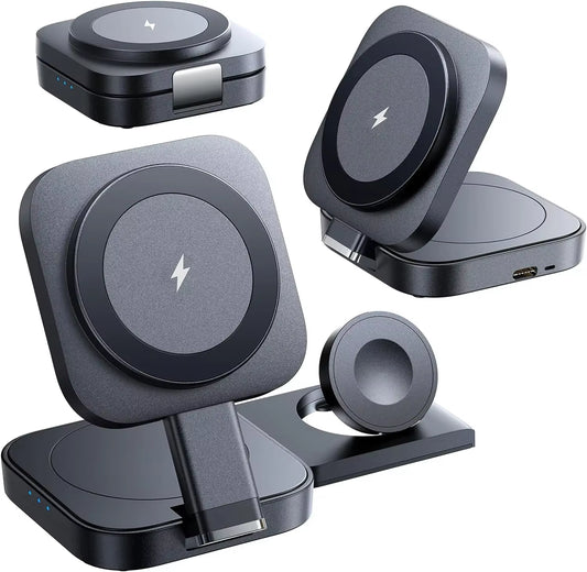 3 in 1 Charging Station for Apple Devices Magsafe Wireless Charger Pad for Multiple Devices Fits Iphone 15 Pro