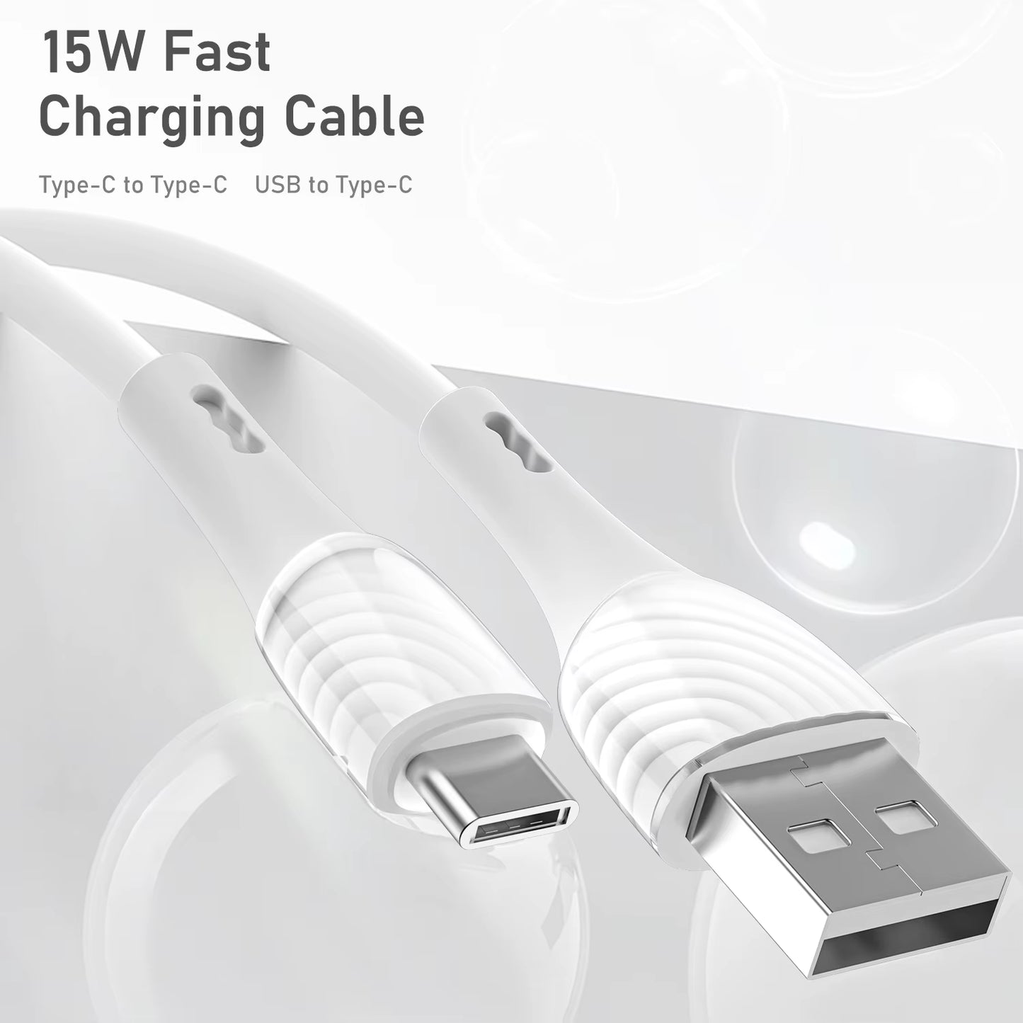 5V 3A 15W USB a to C Fast Charging Cable Suitable for Macbook Pro Galaxy S9 S20 S10 S8 and Other USB C Charging Devices