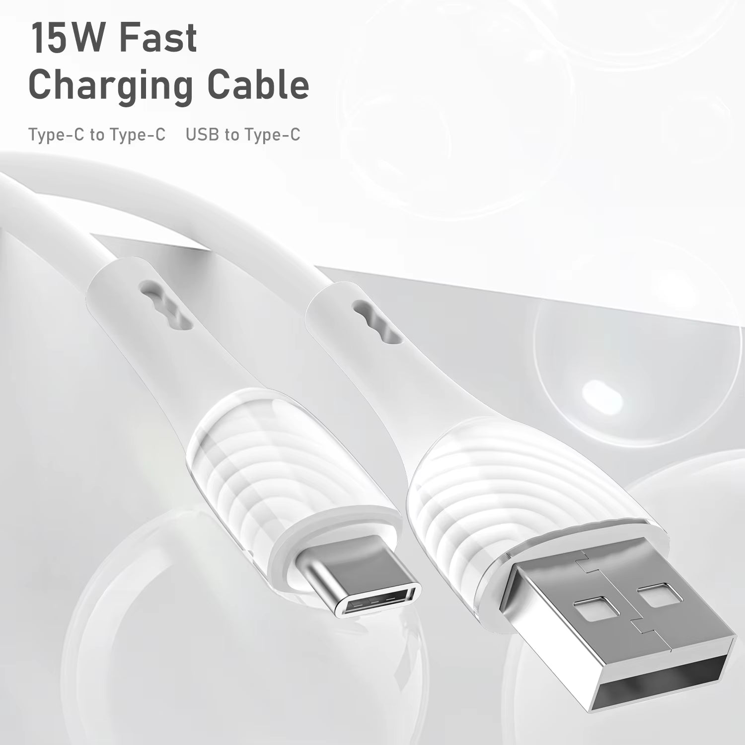 5V 3A 15W USB a to C Fast Charging Cable Suitable for Macbook Pro Galaxy S9 S20 S10 S8 and Other USB C Charging Devices