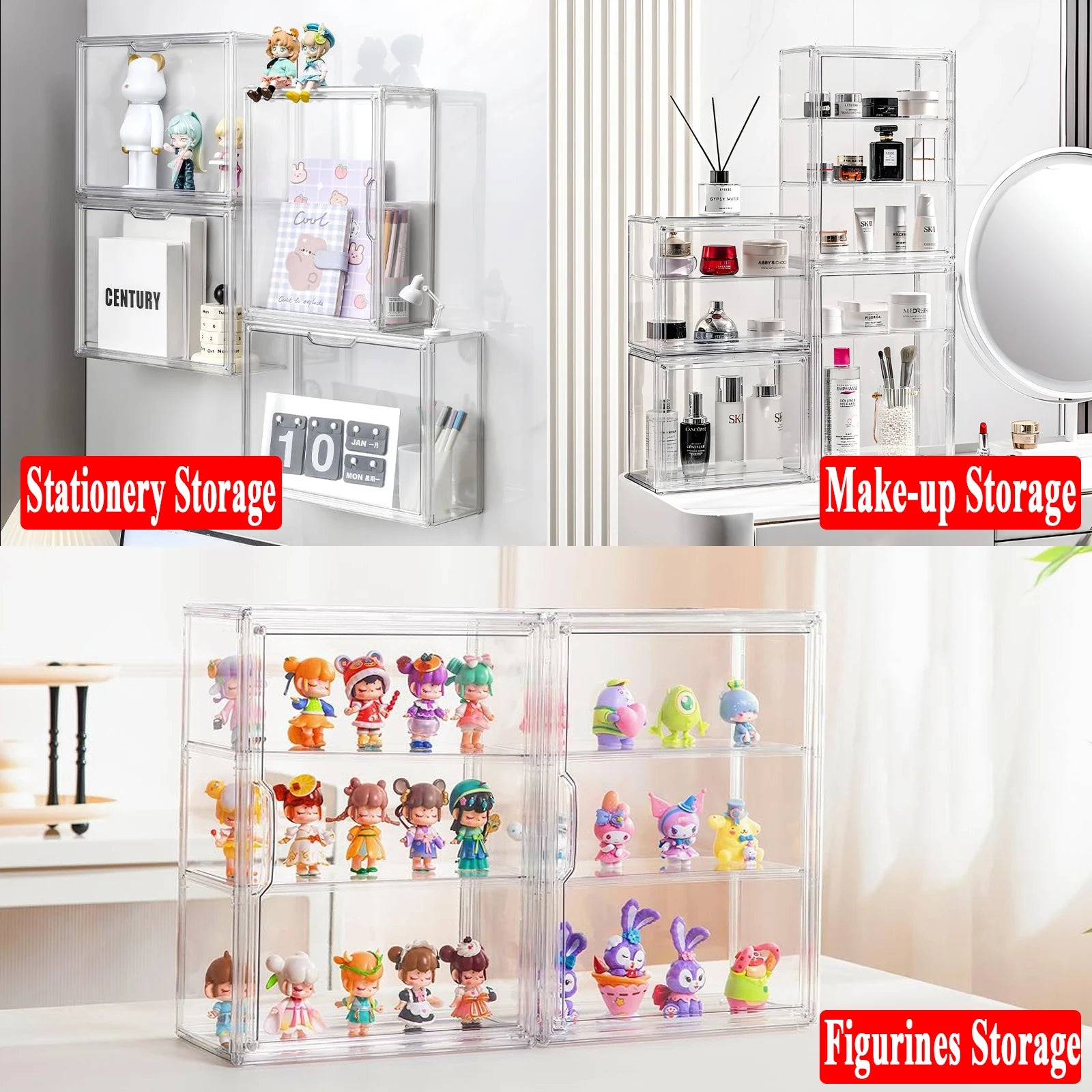 Blind Box Storage Display Box Transparent Doll Display Organizer Case for Figure Figurine Showcase Wall Mounted Collectibles Box