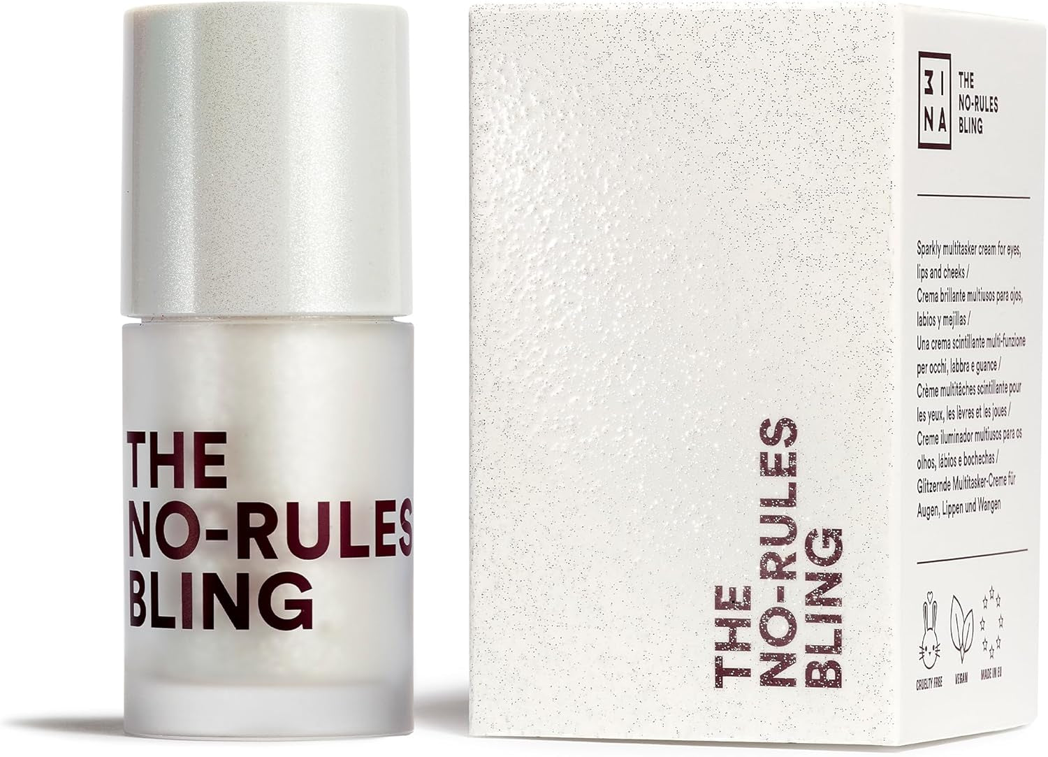MAKEUP - the No-Rules Bling - Sparkly Liquid-Cream Highlighter - 3 in 1 for Cheeks Lips and Eyes - Highly Pigmented