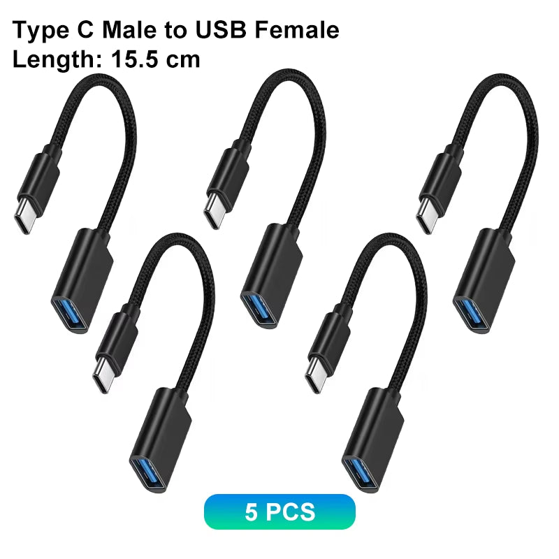 Type C to USB Adapter 3.0 USB-C 3.1 Male OTG a Female Data Connector for Macbook Pro Ipad Mini 6/Pro Macbook Air Type C Devices