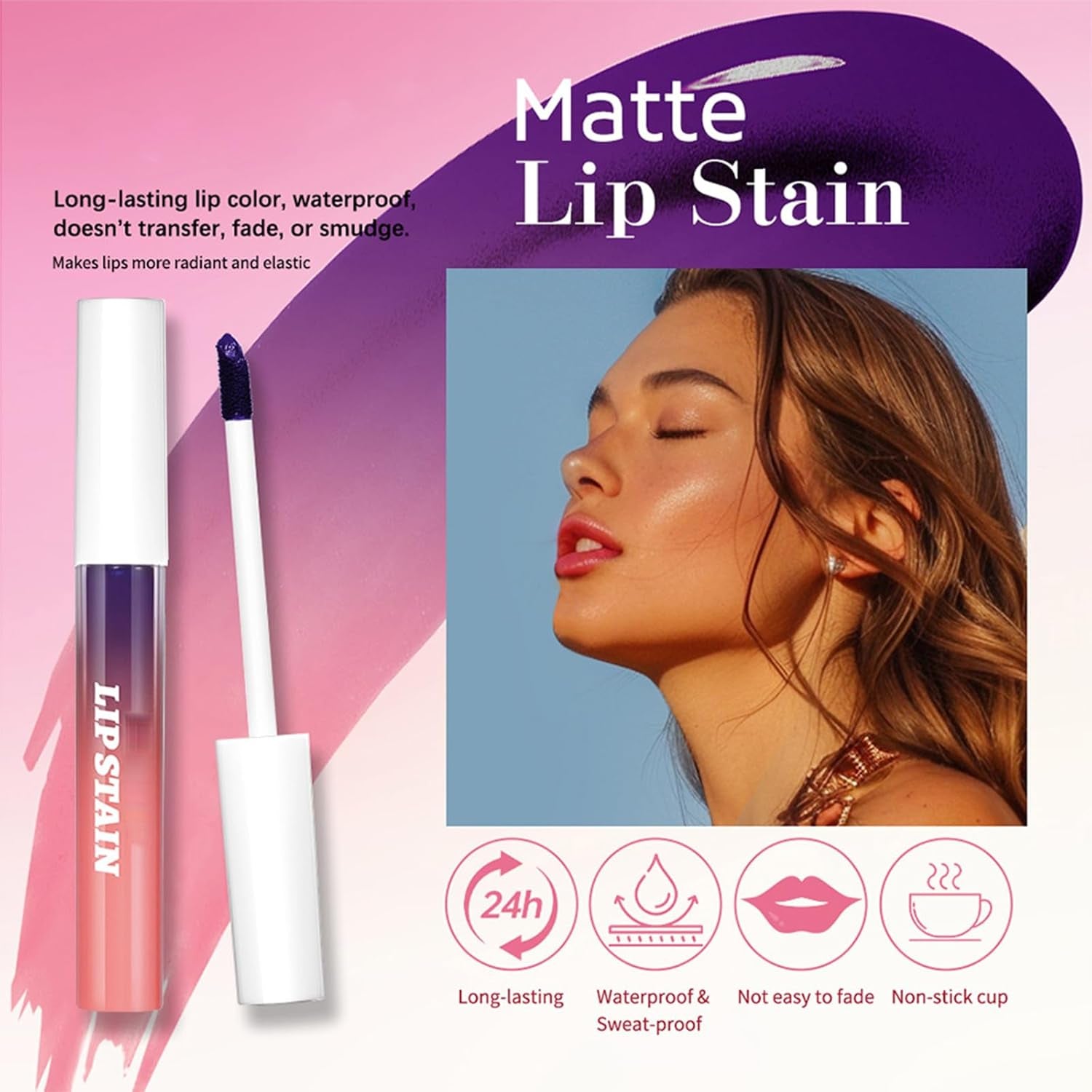 Lip Tint Peel Off, Lip Stain Peel Off, Lip Gloss Set Lip Tattoo Peel Off, Lip Stain Long Lasting Matte Liquid Lipstick, Transfer Proof Lip Tint Stain Color, Hyaluronic Acid One Step Lip Stains & Tints