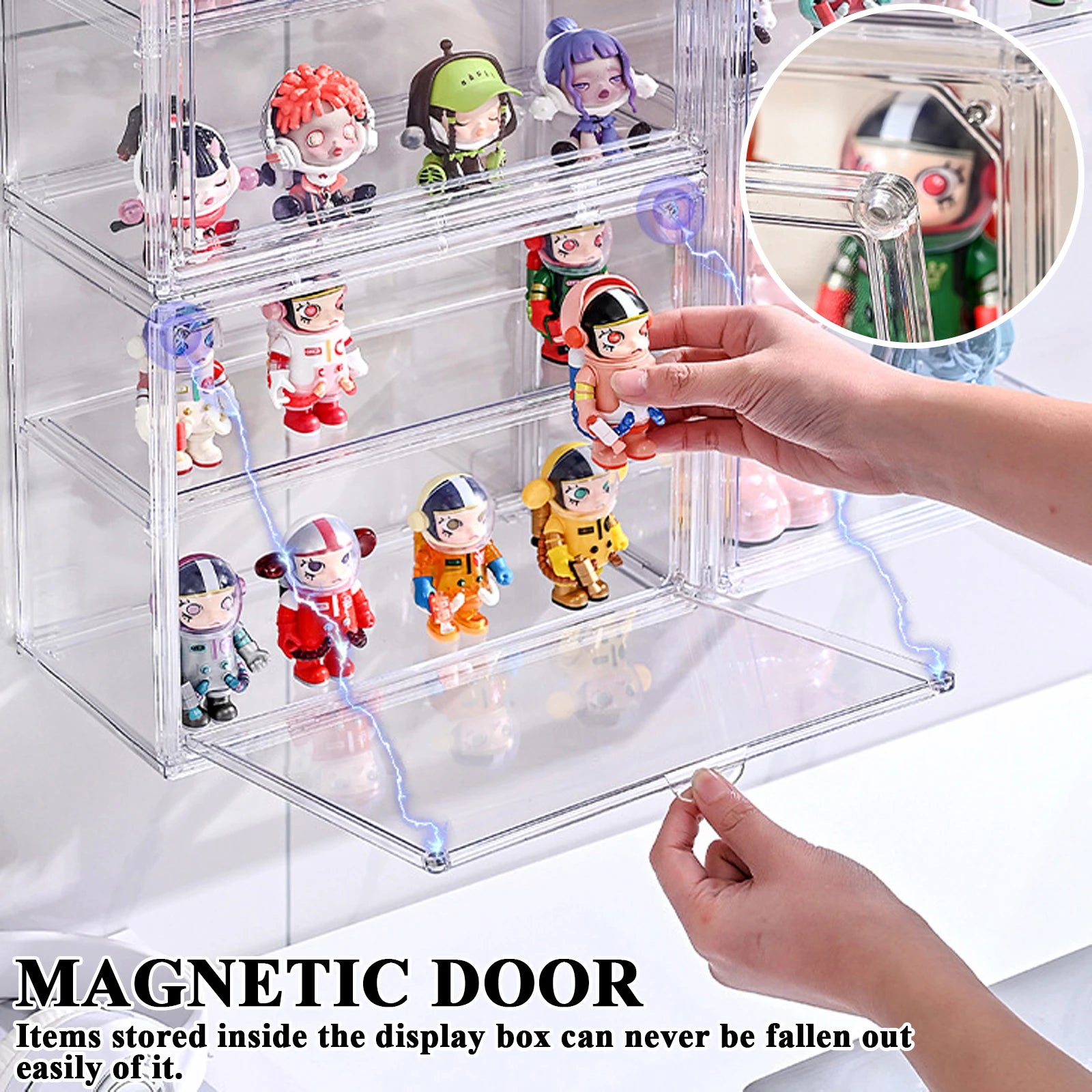 Blind Box Storage Display Box Transparent Doll Display Organizer Case for Figure Figurine Showcase Wall Mounted Collectibles Box