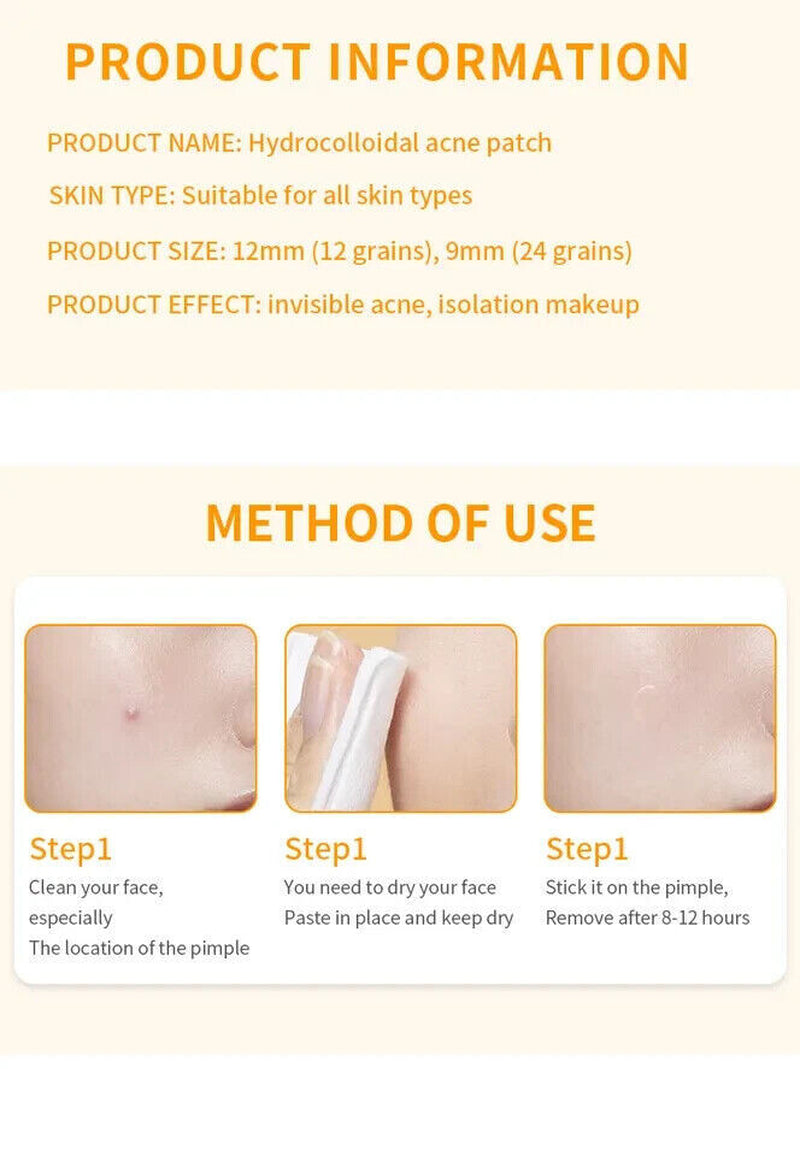 Acne Patch Tag Hydrocolloid Pimple Spot Acne Patch Plaster 36Pc Sheet Sticker GB