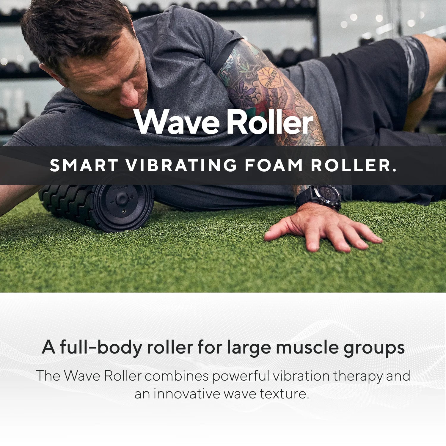 Wave Roller High-Density Firm Foam Roller for Body & Large Muscles - Bluetooth Enabled