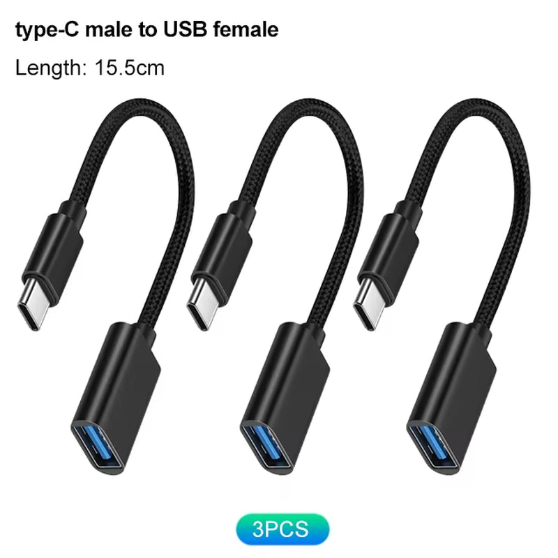 Type C to USB Adapter 3.0 USB-C 3.1 Male OTG a Female Data Connector for Macbook Pro Ipad Mini 6/Pro Macbook Air Type C Devices