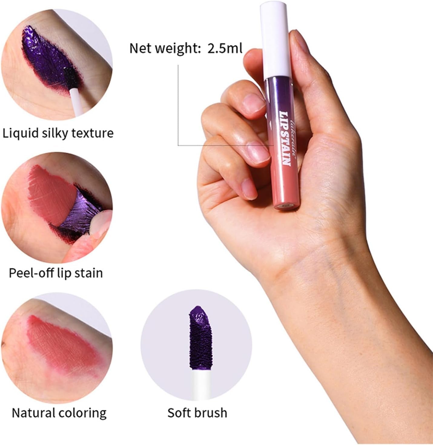 Lip Tint Peel Off, Lip Stain Peel Off, Lip Gloss Set Lip Tattoo Peel Off, Lip Stain Long Lasting Matte Liquid Lipstick, Transfer Proof Lip Tint Stain Color, Hyaluronic Acid One Step Lip Stains & Tints