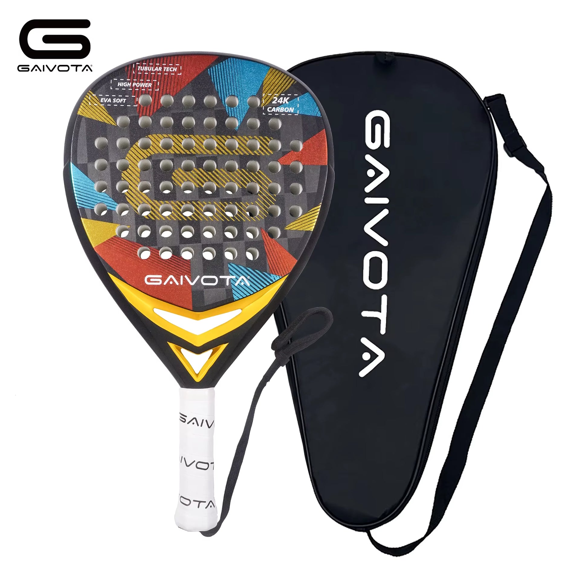 2025 Padel Tennis Racket 24K Carbon Fiber Surface Treatment EVA Soft Foam Core Professional Competition Grade