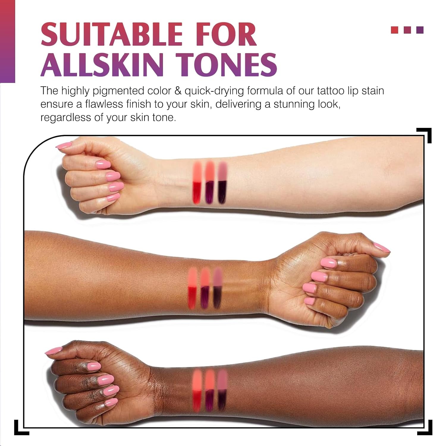 Lip Stain Peel off 3 Colors, Fruit Flavoured Long Lasting Tattoo Lip Liner Tint Waterproof Peel & Reveal Matte Finish Highly Pigmented Color Lipstick for Women Makeup Set with Brush & Tweezers