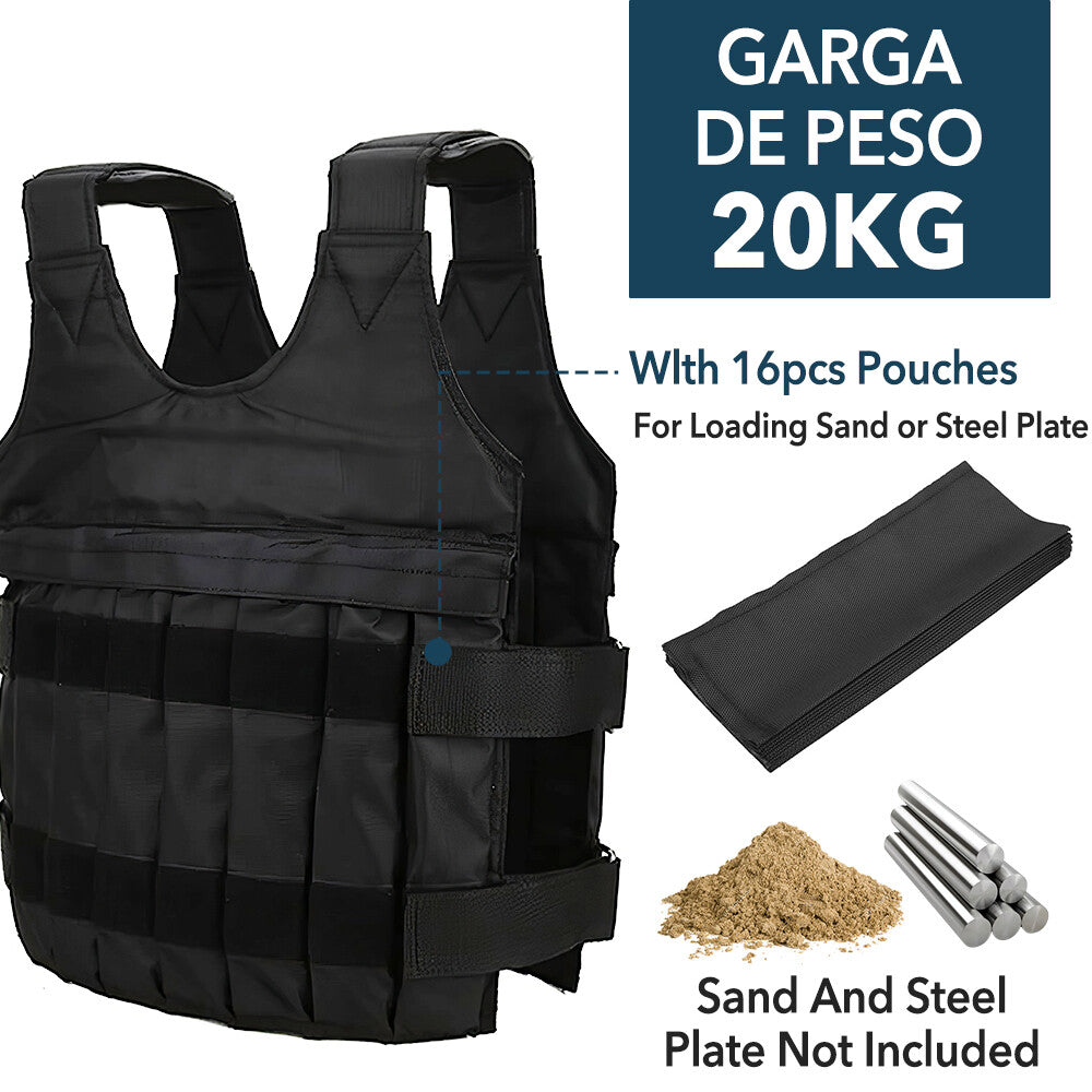 Weighted Vest 20KG/50KG Gym Running Fitness Sports Training Weight Loss Jacket