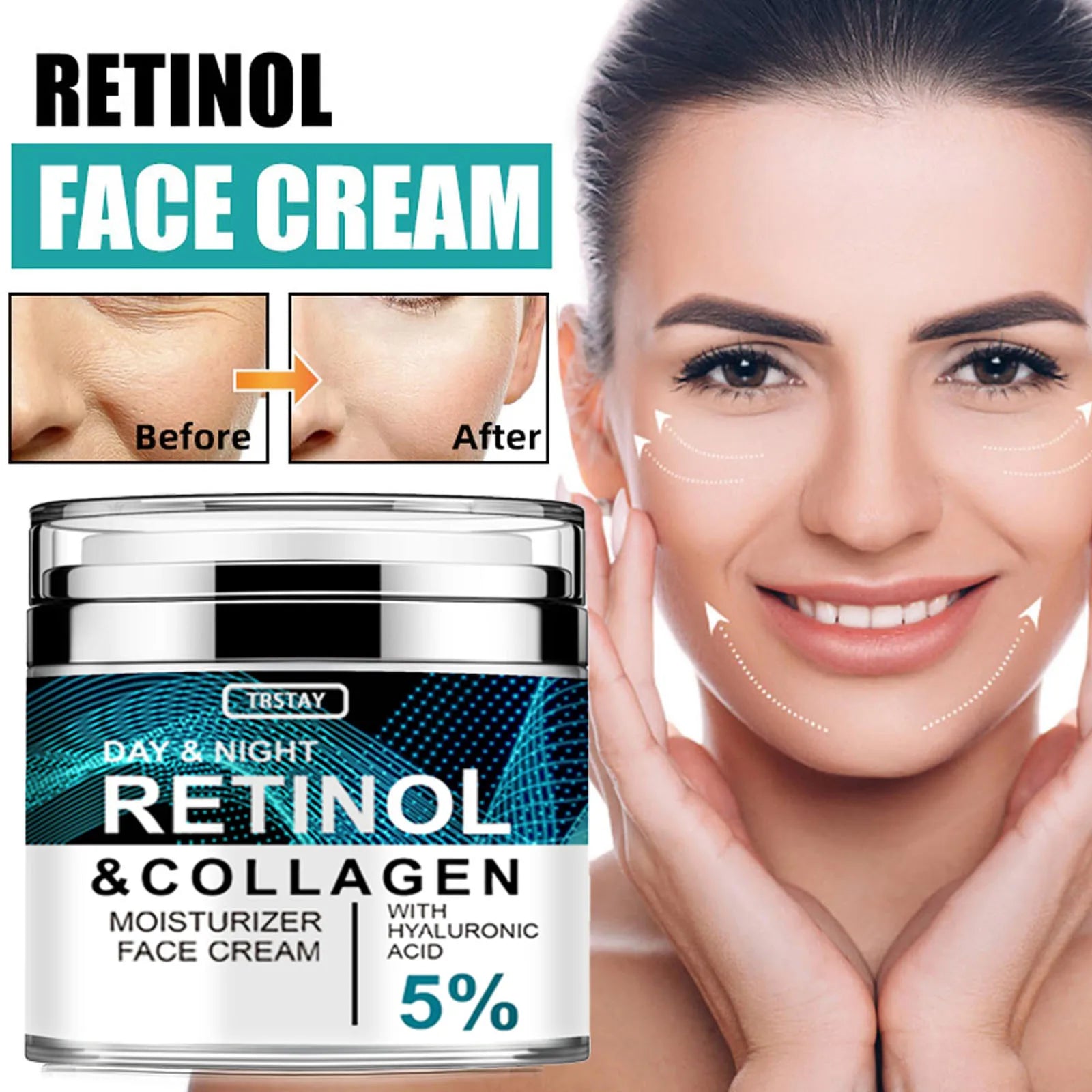 Collagen Retinol Hyaluronic Acid Cream, Retinol and Collagen Face Cream, anti Againg Collagen Retinol Hyaluronic Acid Cream