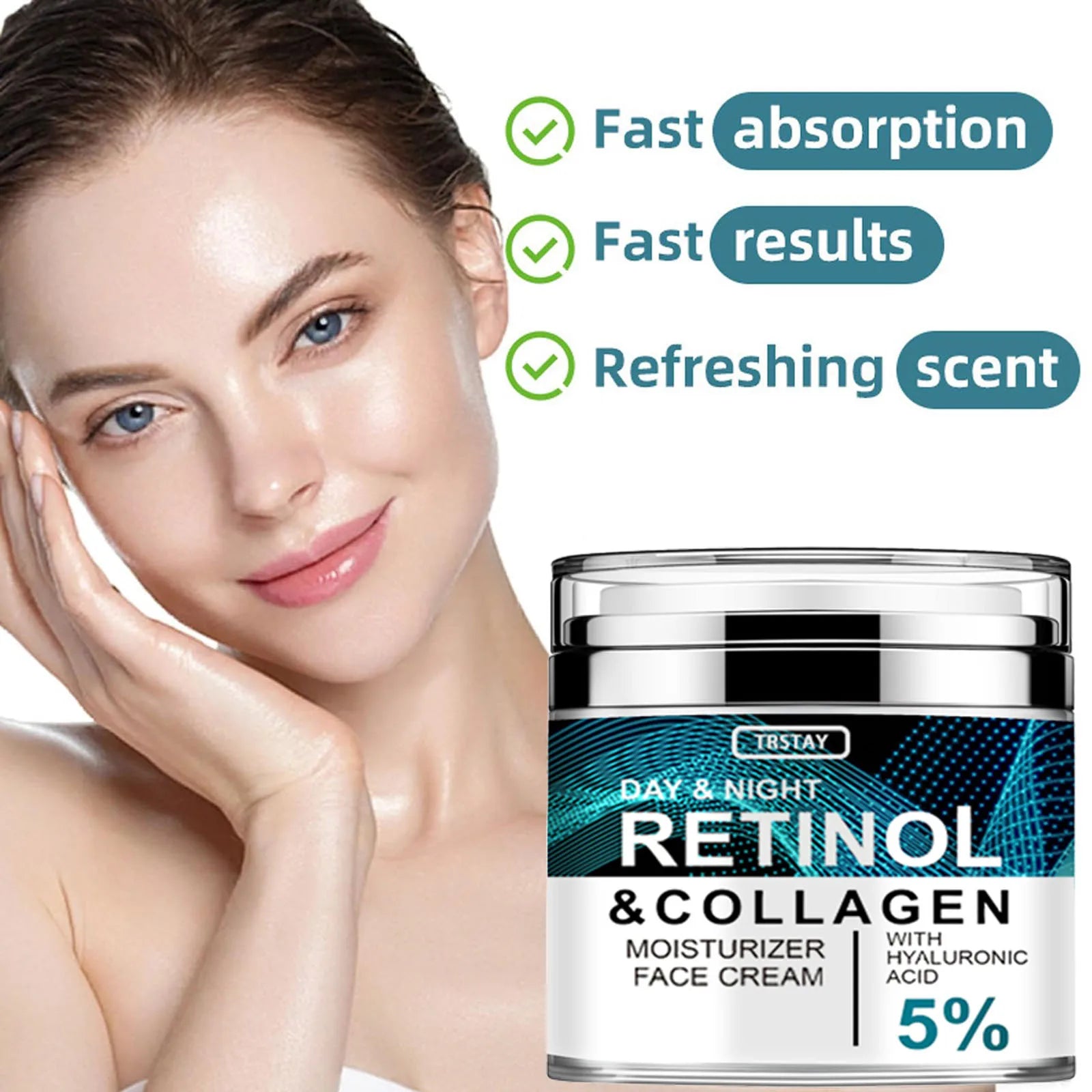 Collagen Retinol Hyaluronic Acid Cream, Retinol and Collagen Face Cream, anti Againg Collagen Retinol Hyaluronic Acid Cream