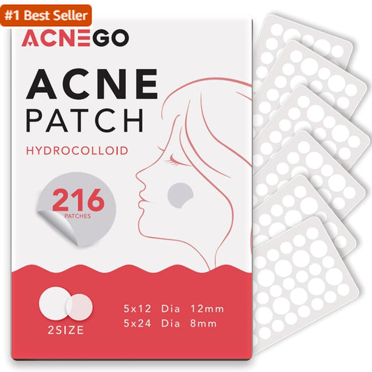 216 Counts Pimple Patches for Face, Hydrocolloid Acne Patches Zit Patches for Fa