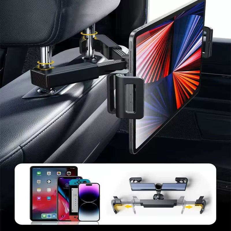 Telescopic Car Phone Holder for Rear Row Tablet Holder anti Shake Tablet Mount Universal Auto Phone Stand for 4-12.9 Inch Ipad