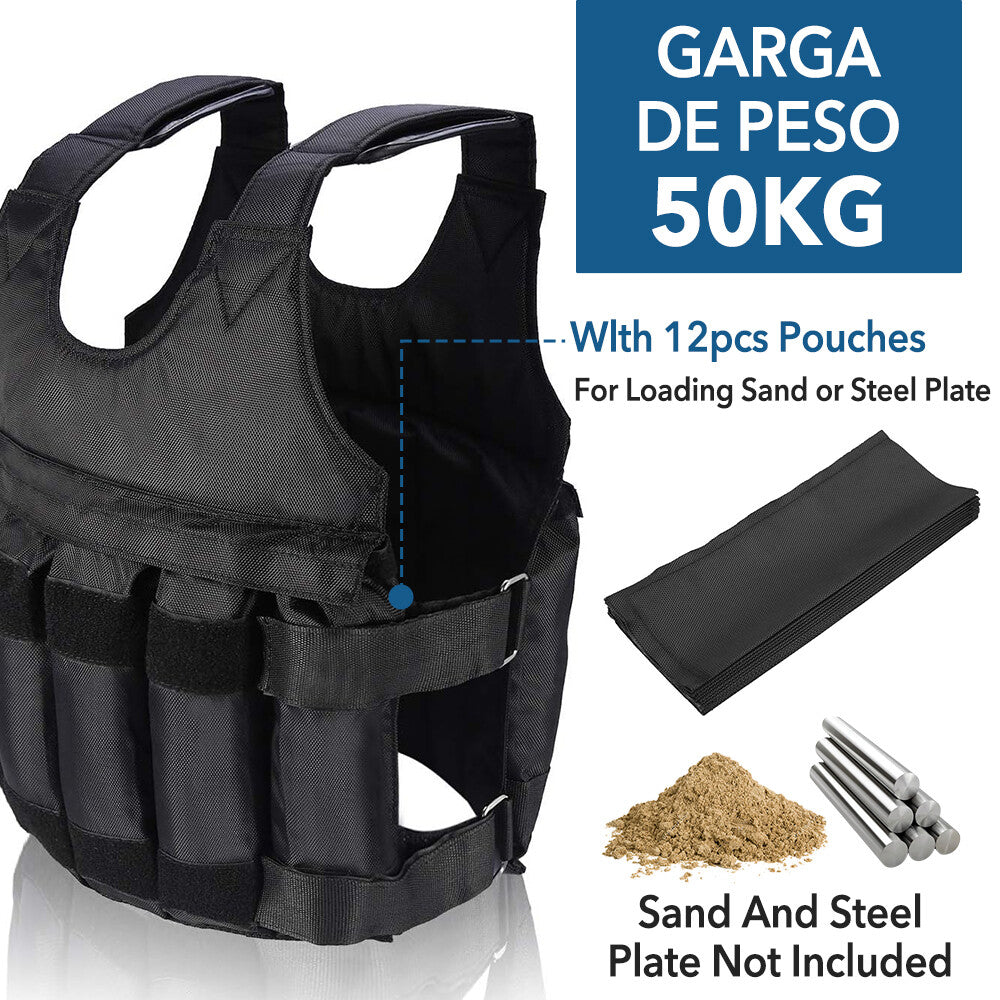 Weighted Vest 20KG/50KG Gym Running Fitness Sports Training Weight Loss Jacket