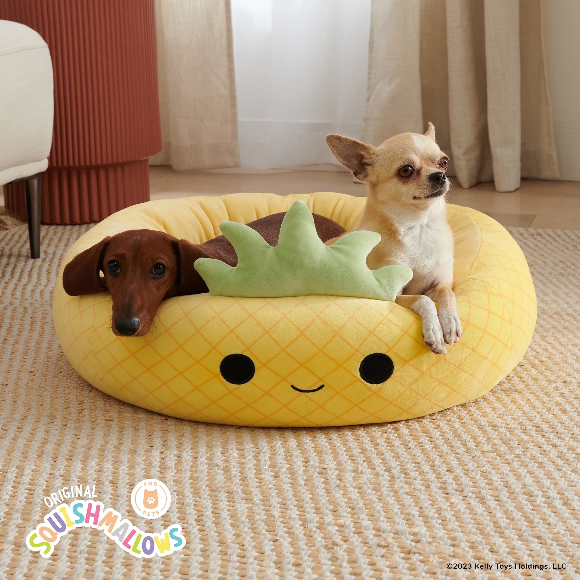 30 Inch Pineapple Pet Bed - Large Ultrasoft Official  Plush Pet Bed