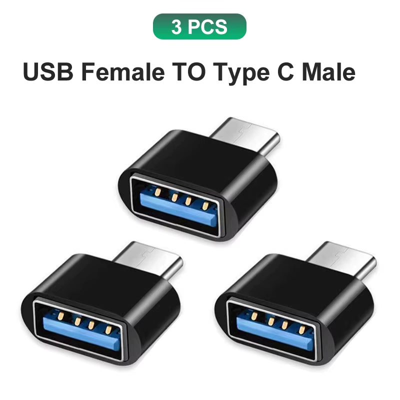 Type C to USB Adapter 3.0 USB-C 3.1 Male OTG a Female Data Connector for Macbook Pro Ipad Mini 6/Pro Macbook Air Type C Devices
