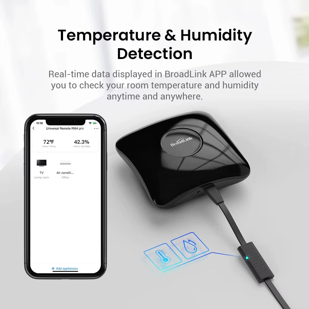 RM4 Pro+ HTS2 Version Wireless Universal Remote Hub Withtemp and Humidity Sensor Smart Home Solution